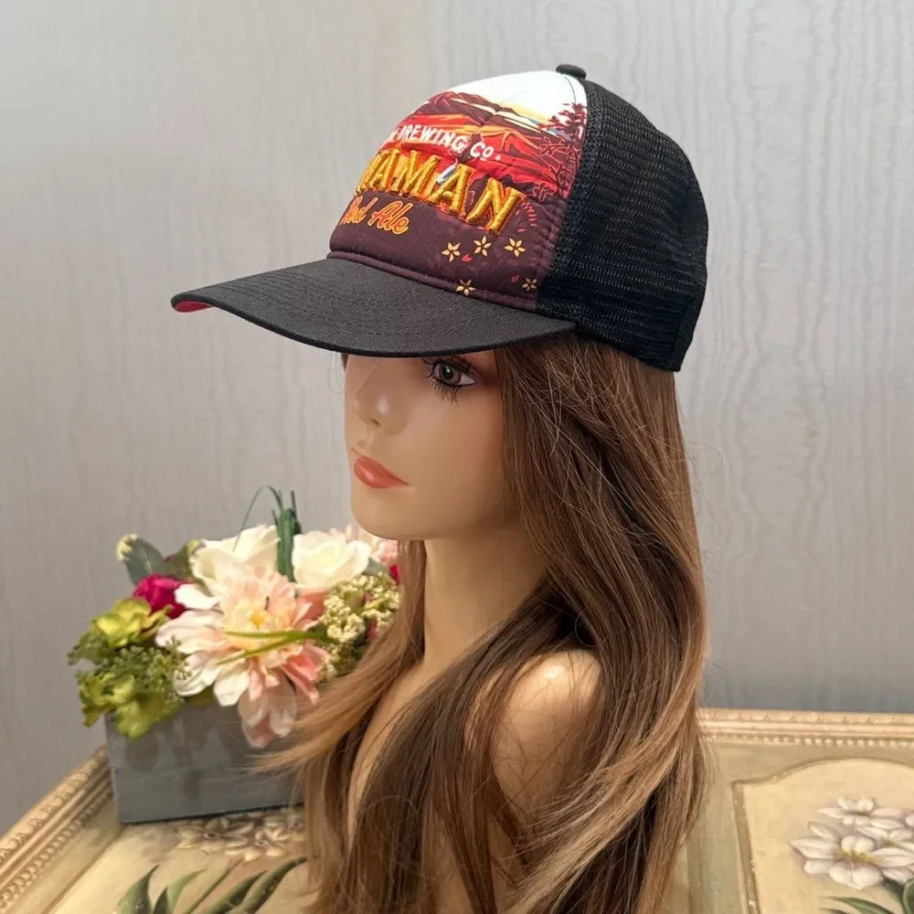 Kona Brewing Company Lavaman Red Ale Snapback Mesh Trucker Cap Hat Aloha Hawaii